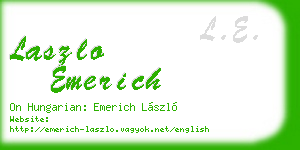 laszlo emerich business card